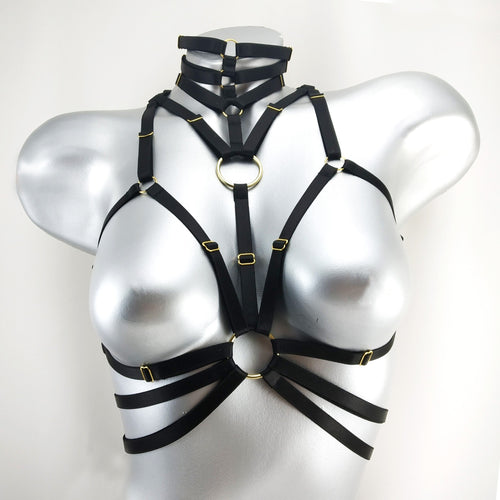 MARYLY adjustable body harness front view on mannequin