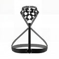 MARYLY black lattice body harness front view with adjustable elastic straps