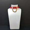 MARYLY women's chain choker in red elastic with gold hardware